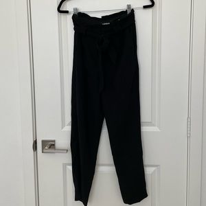 Express Size 00S Black Paperbag Waist Work Pants